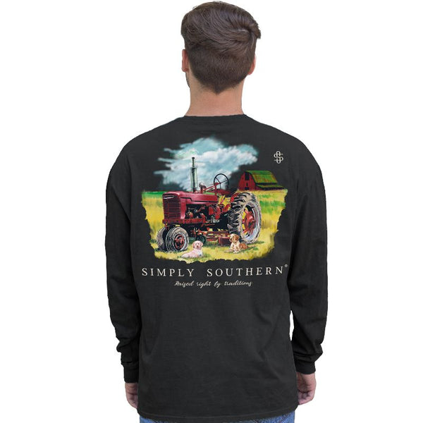 Simply Southern - Men's- Long Sleeve - Raised Right - Tractor