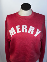 Merry Heathered Red Crewneck Sweatshirt