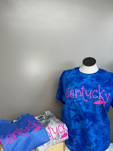 Tie Dye Royal with Neon Pink Kentucky T-Shirt