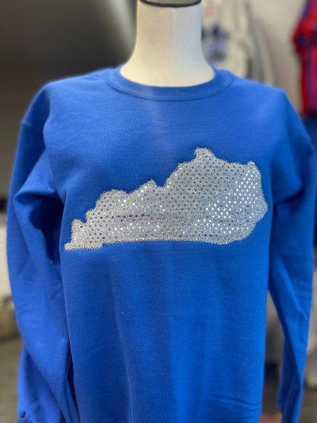 Kentucky Sequin Silhouette Crewneck Sweatshirt